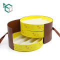 new arrival three layers round chocolate candy packaging boxes with paper inner tray ribbon